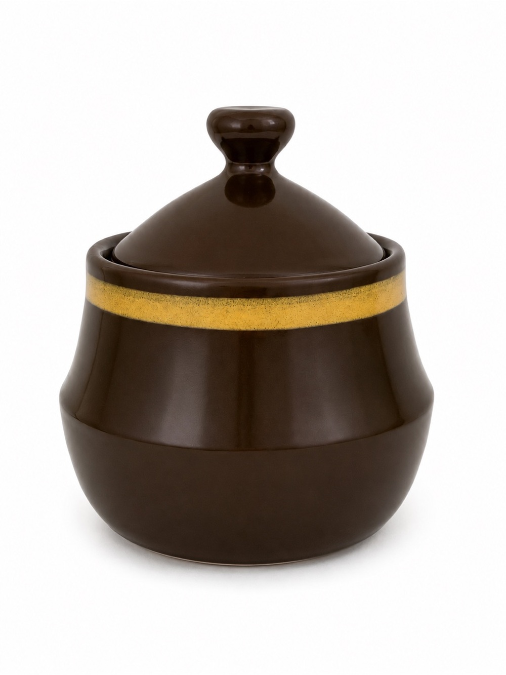 Vintage 1970's Mikasa Majorca LODI Chocolate Brown Covered Sugar Bowl